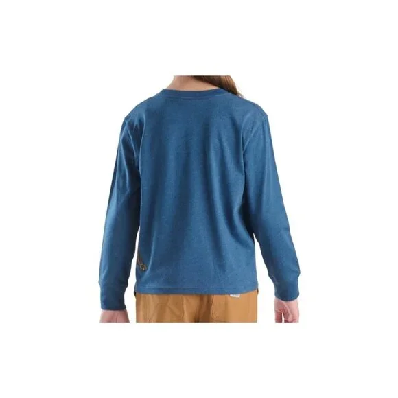 Carhartt Girls Long Sleeve Puppies Graphic T-Shirt Dog Blue Kids Size Medium M - Picture 2 of 6
